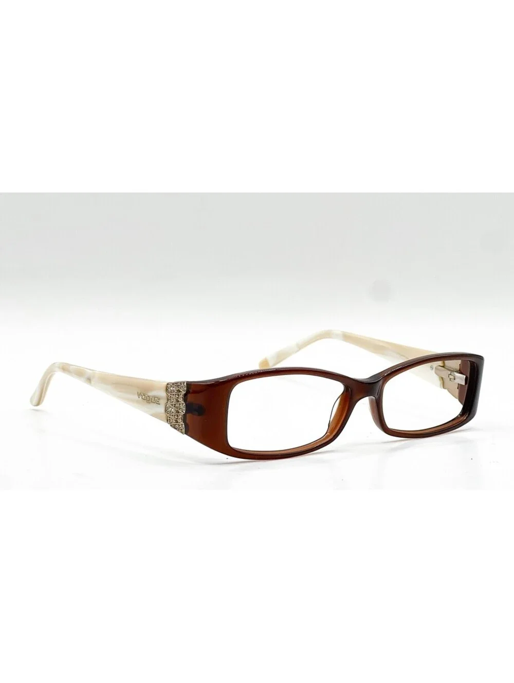 Vogue VO 2595-B 1665 Brown White Marble Square Authentic Eyeglass Frames 50-15